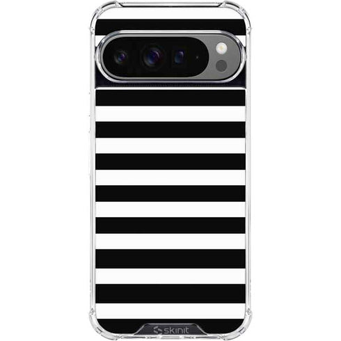 White and Black Stripes Google Pixel 10 Pro XL Clear Case